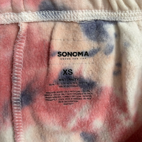 Sonoma Women’s Maternity Tie-Dye Jogger Sweatpants Pink and Blue Size XS - Picture 6 of 6